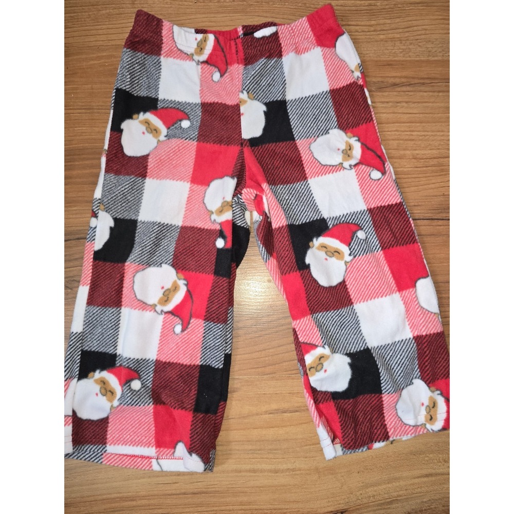 Cuddl Duds Jammies For Your Families Boys Santa Fleece Pajama Pants Red 2T
